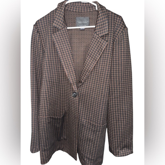 Sanctuary Classic Brown Checkered Blazer - Picture 1 of 3